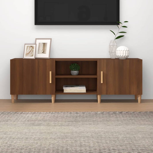 Tv-Meubel 150X30X50 Cm Bewerkt Hout Bruineikenkleurig