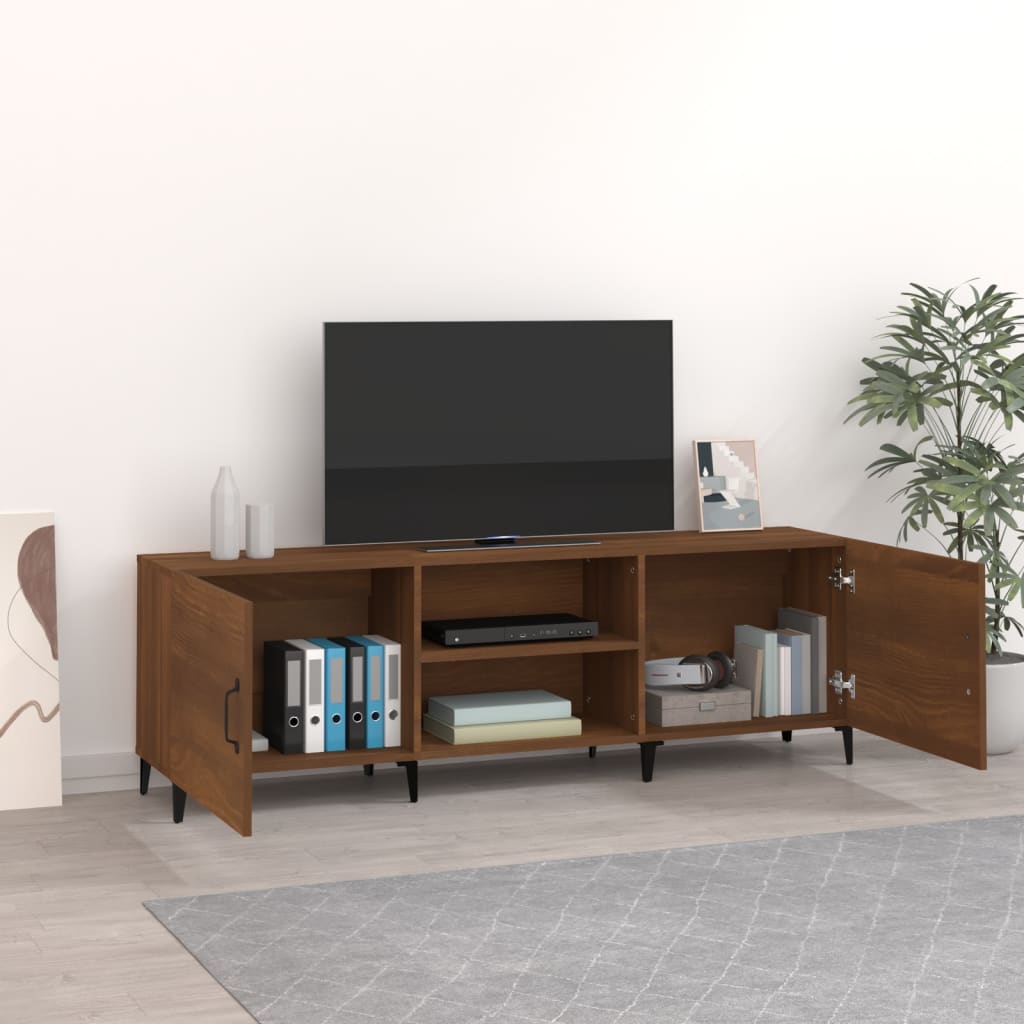 Tv-Meubel 150X30X50 Cm Bewerkt Hout Bruineikenkleurig