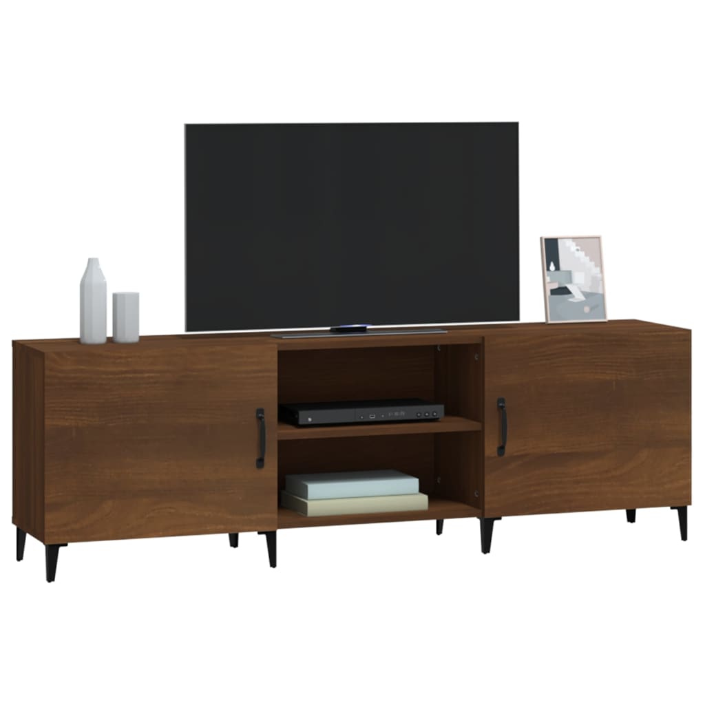 Tv-Meubel 150X30X50 Cm Bewerkt Hout Bruineikenkleurig