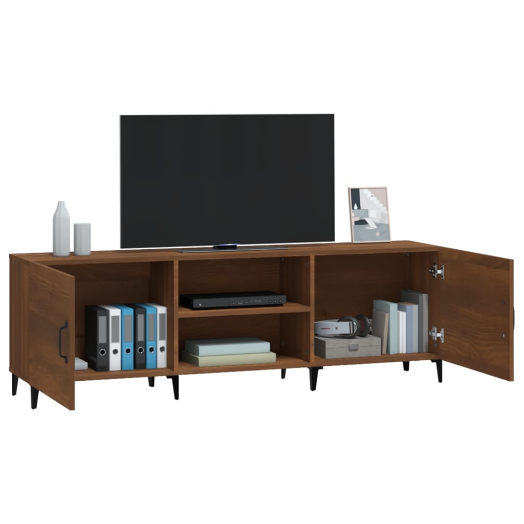 Tv-Meubel 150X30X50 Cm Bewerkt Hout Bruineikenkleurig