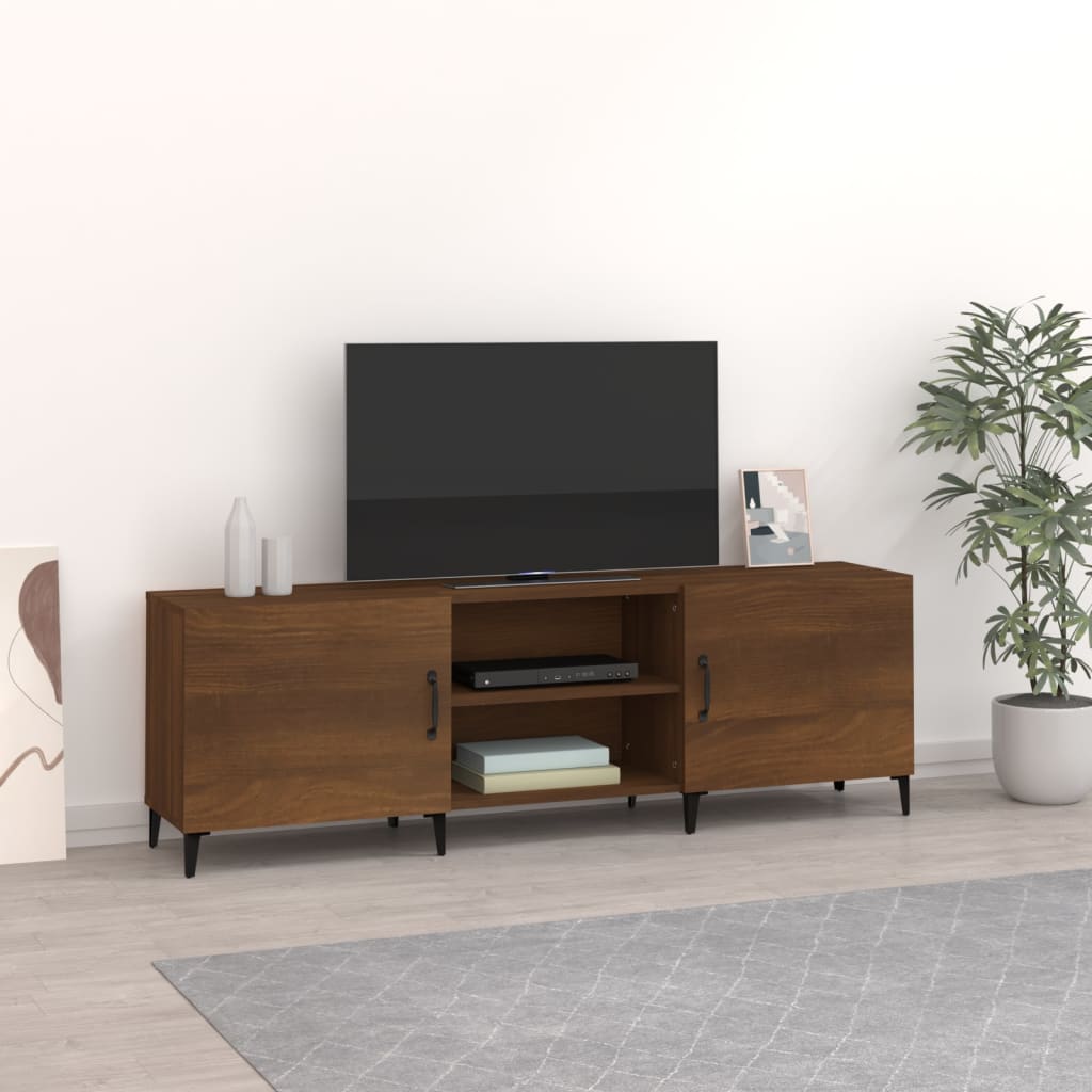 Tv-Meubel 150X30X50 Cm Bewerkt Hout Bruineikenkleurig