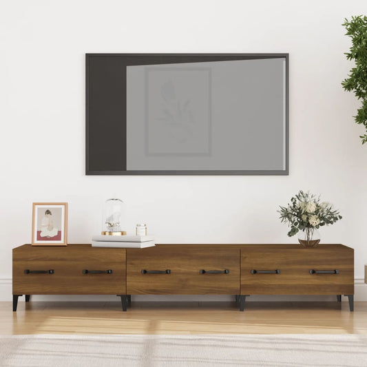 Tv-Meubel 150X34,5X30 Cm Bewerkt Hout Bruineikenkleurig