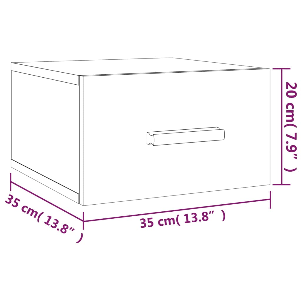 Nachtkastjes 2 St Wandgemonteerd 35X35X20 Cm Bruineikenkleurig