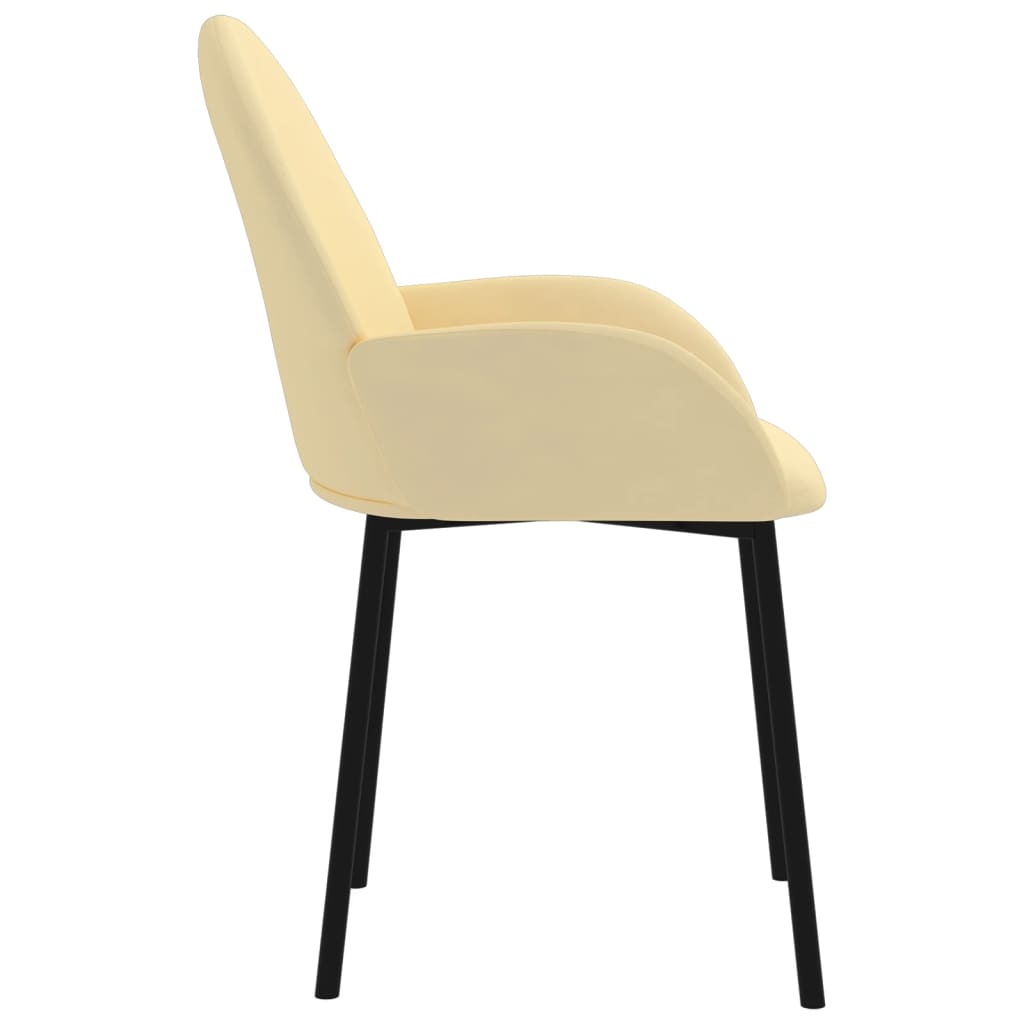 Eetkamerstoelen 2 st fluweel crèmekleurig