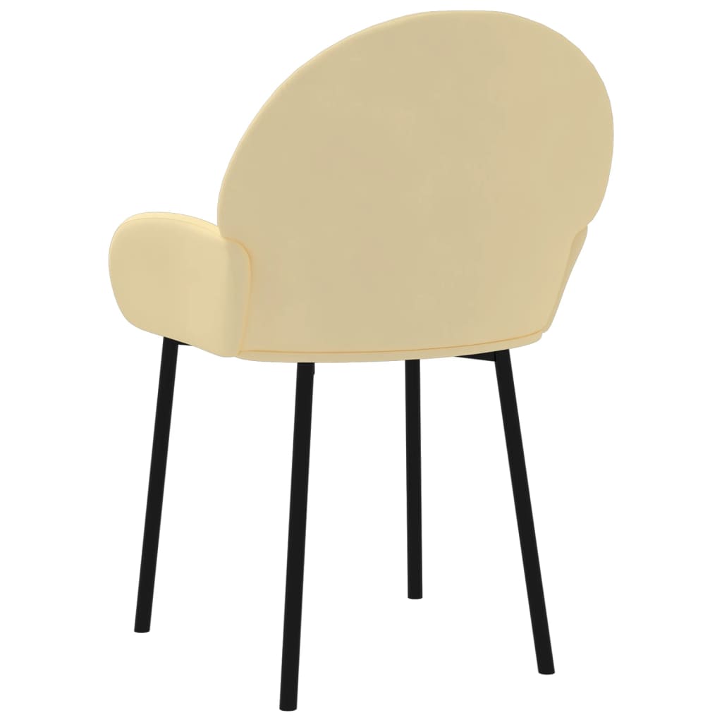 Eetkamerstoelen 2 st fluweel crèmekleurig