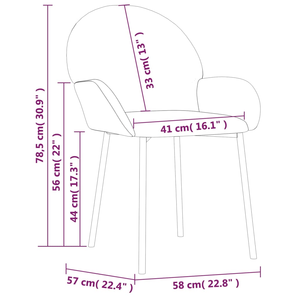 Eetkamerstoelen 2 st fluweel crèmekleurig