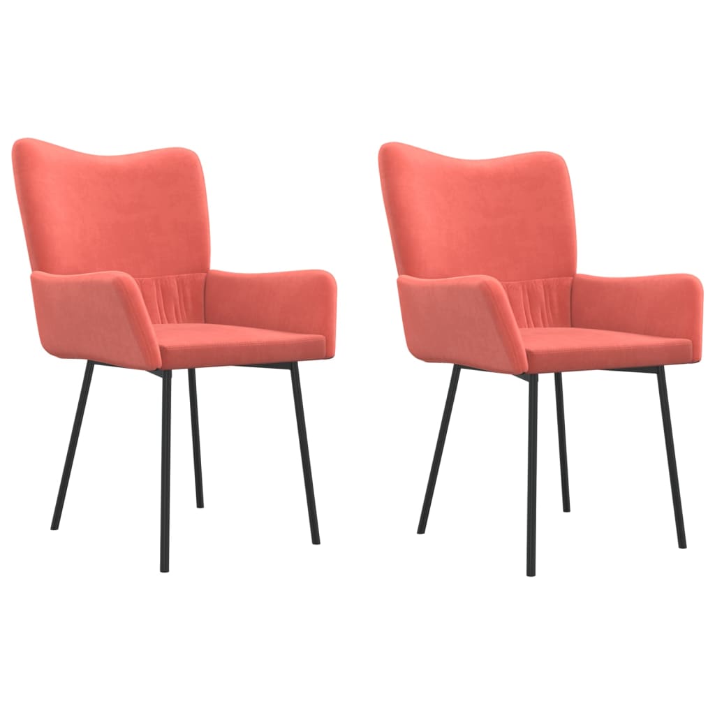 Eetkamerstoelen 2 st fluweel roze