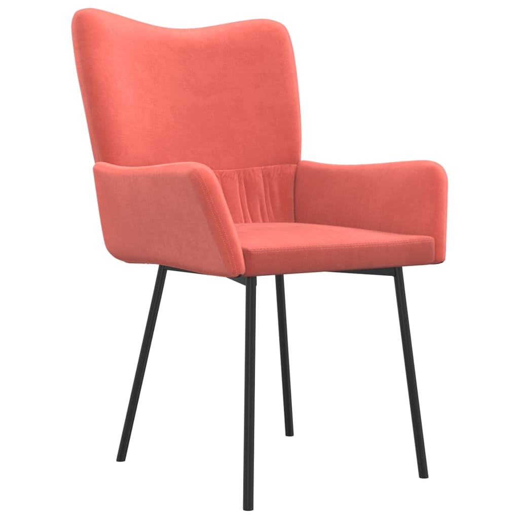 Eetkamerstoelen 2 st fluweel roze