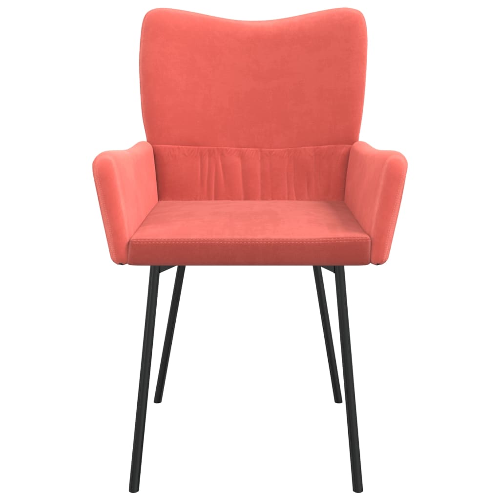 Eetkamerstoelen 2 st fluweel roze