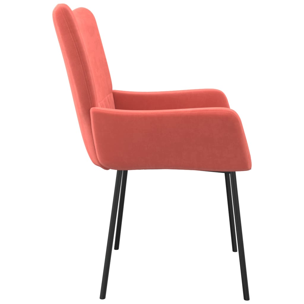 Eetkamerstoelen 2 st fluweel roze