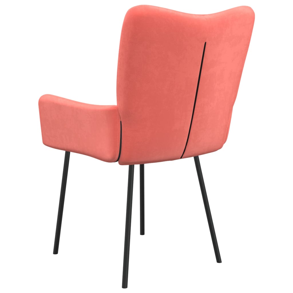 Eetkamerstoelen 2 st fluweel roze