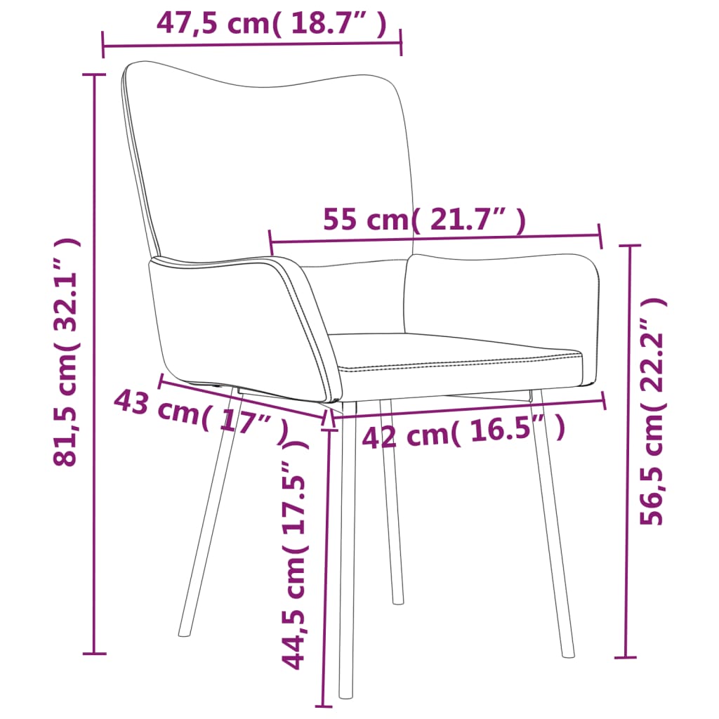 Eetkamerstoelen 2 st fluweel roze