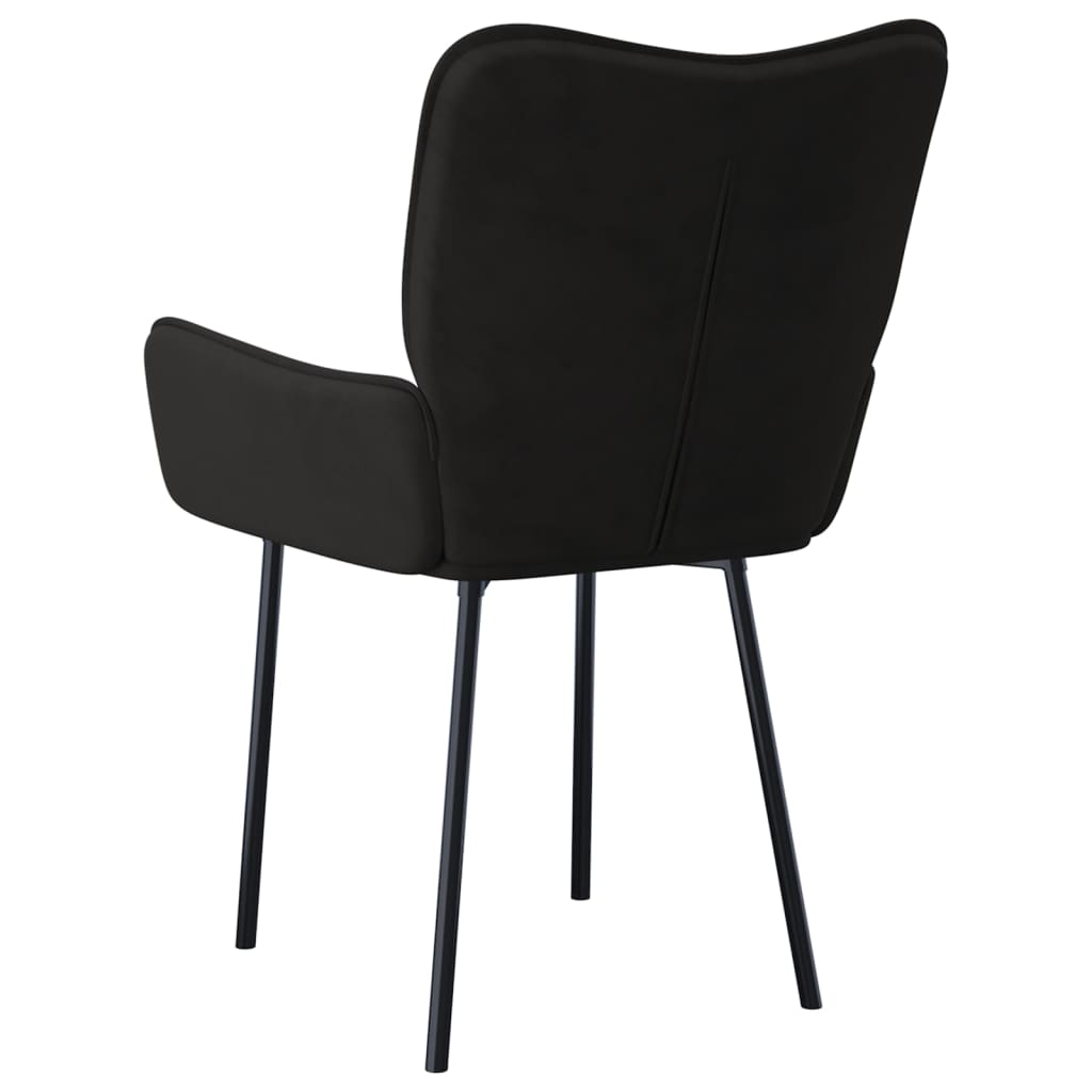 Eetkamerstoelen 2 st fluweel zwart