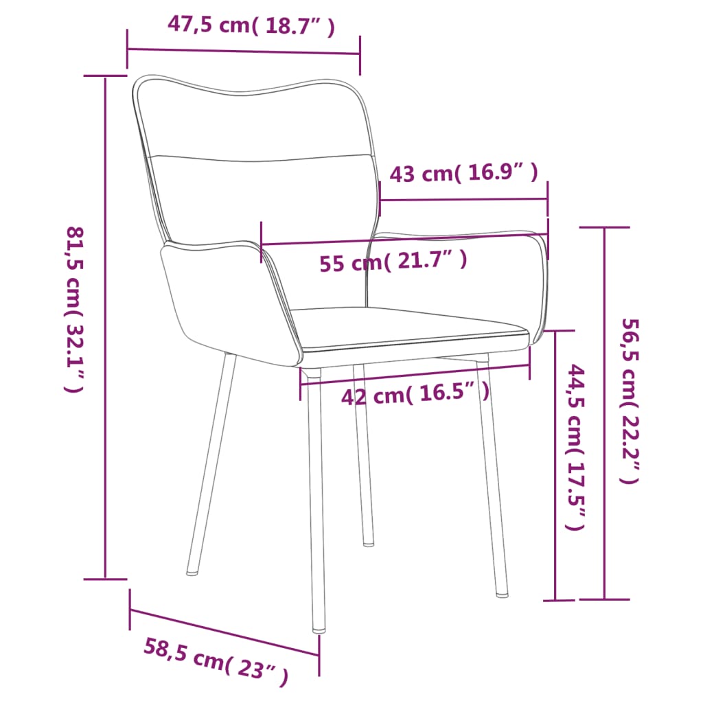 Eetkamerstoelen 2 st fluweel zwart