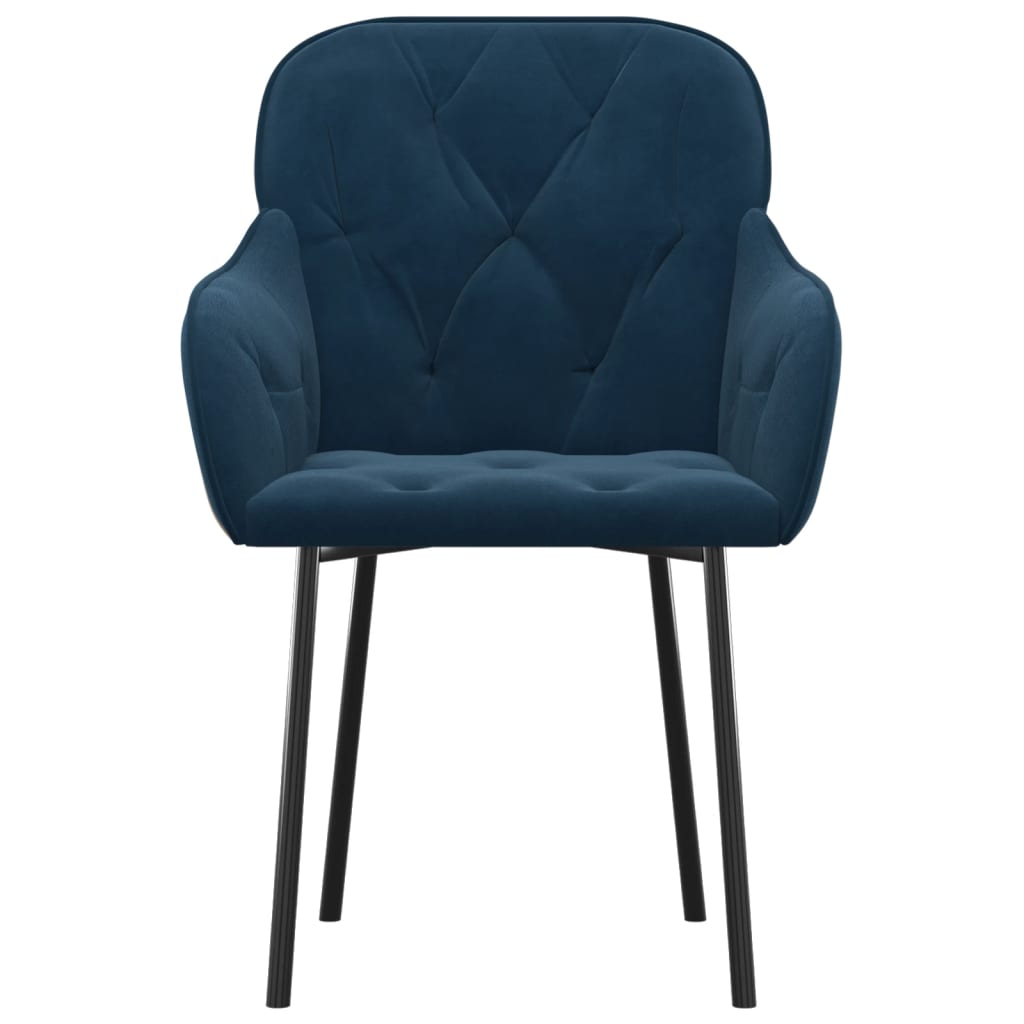 Eetkamerstoelen 2 st fluweel blauw