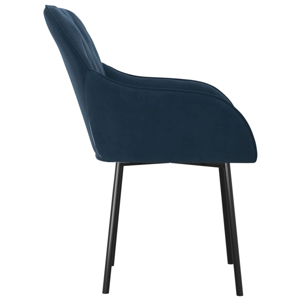 Eetkamerstoelen 2 st fluweel blauw