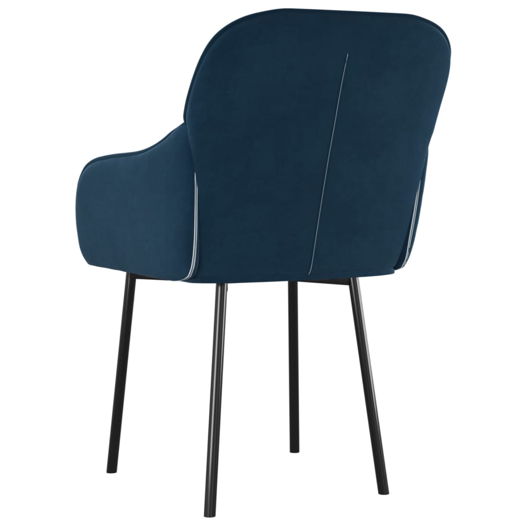 Eetkamerstoelen 2 st fluweel blauw