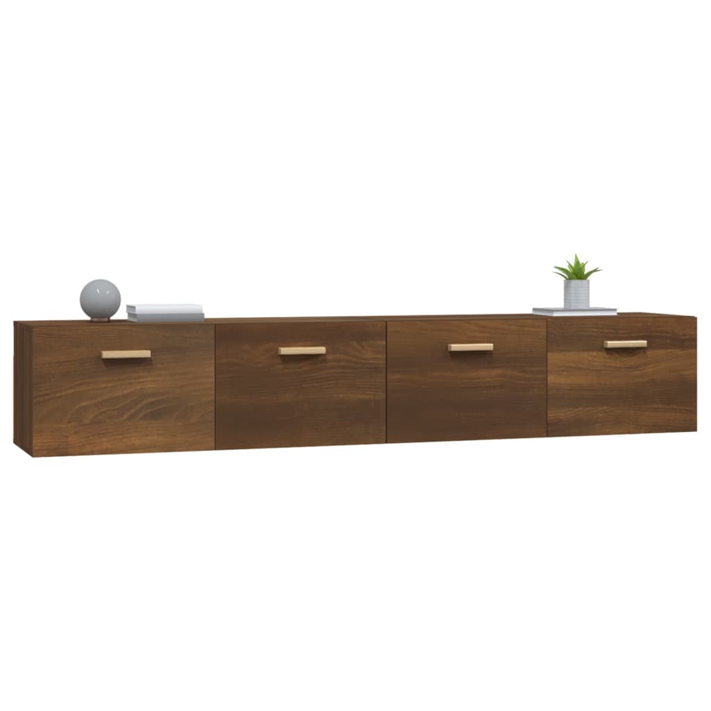 Wandkasten 2 St 100X36,5X35 Cm Bewerkt Hout Bruineikenkleurig