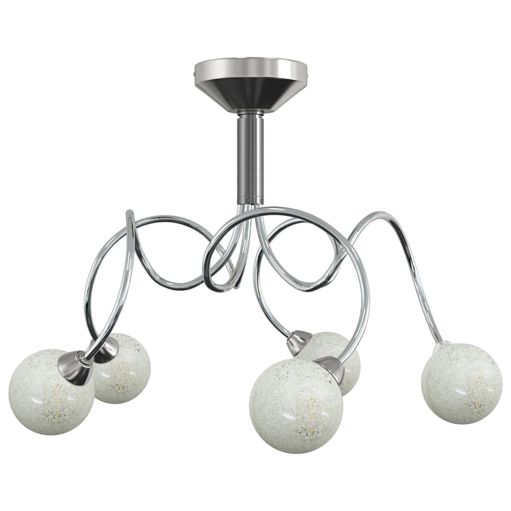 Plafondlamp met glasbollen rond 5xG9