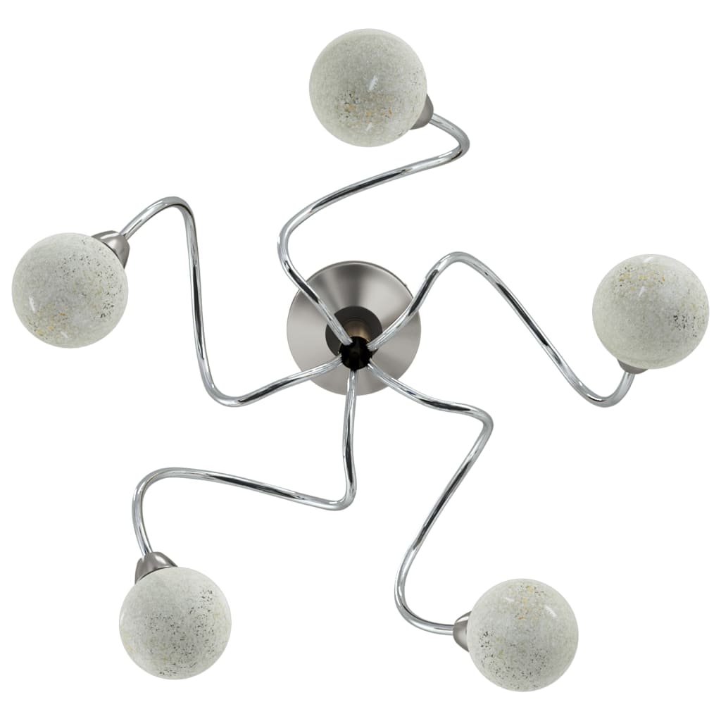 Plafondlamp met glasbollen rond 5xG9