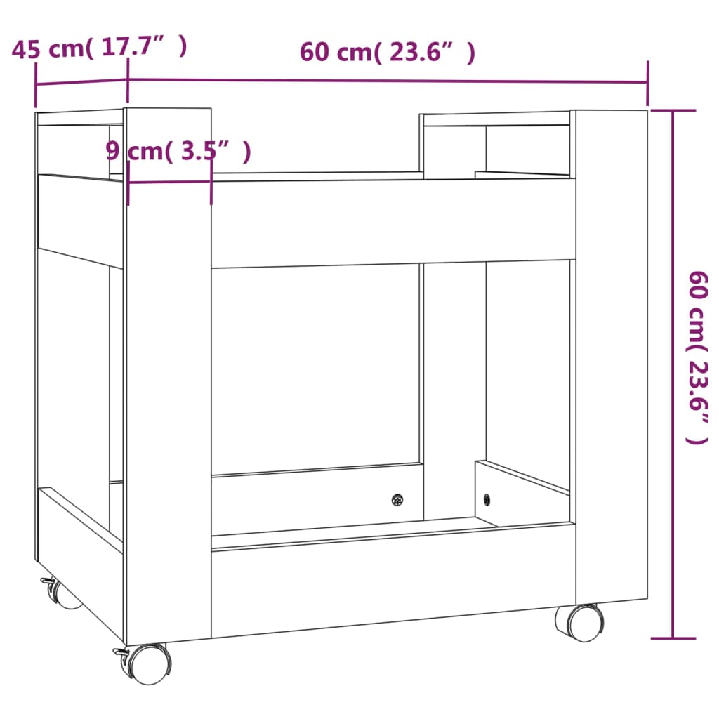 Bureaukastje 60X45X60 Cm Bewerkt Hout Bruineikenkleurig