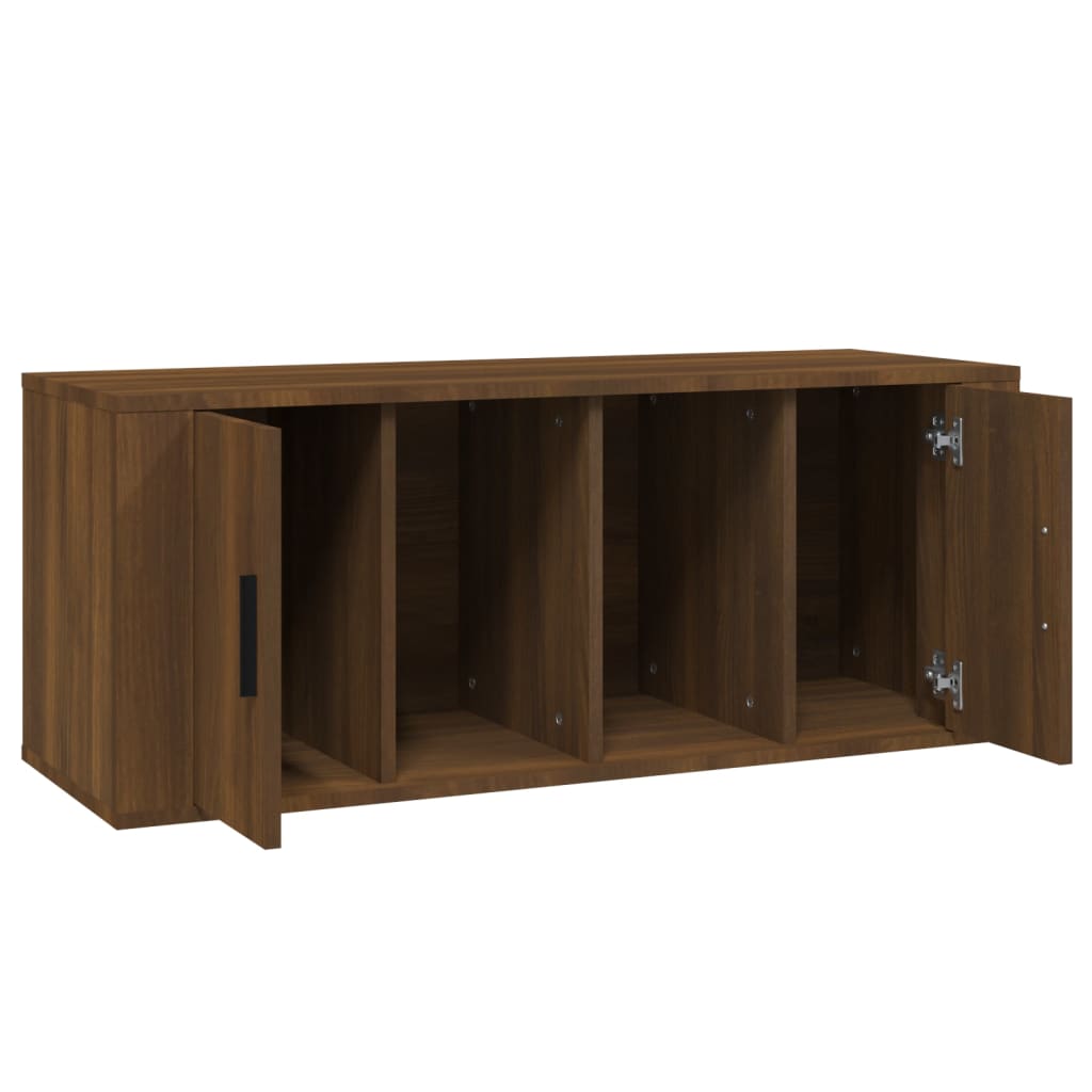 Tv-Meubel 100X35X40 Cm Bewerkt Hout Bruineikenkleurig