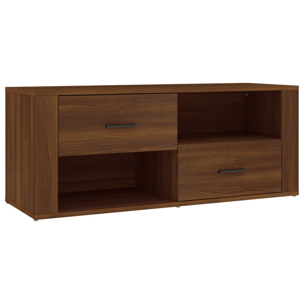 Tv-Meubel 100X35X40 Cm Bewerkt Hout Bruineikenkleurig