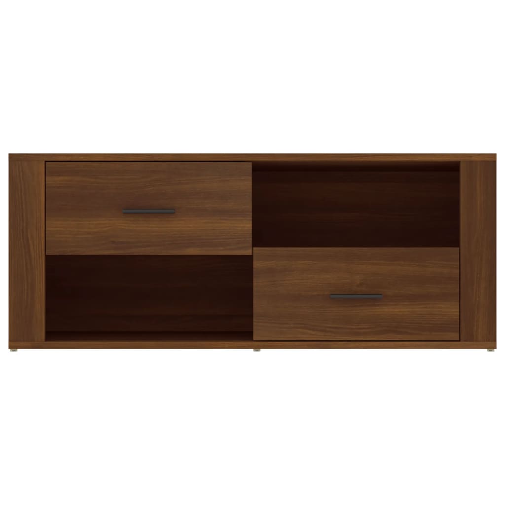 Tv-Meubel 100X35X40 Cm Bewerkt Hout Bruineikenkleurig