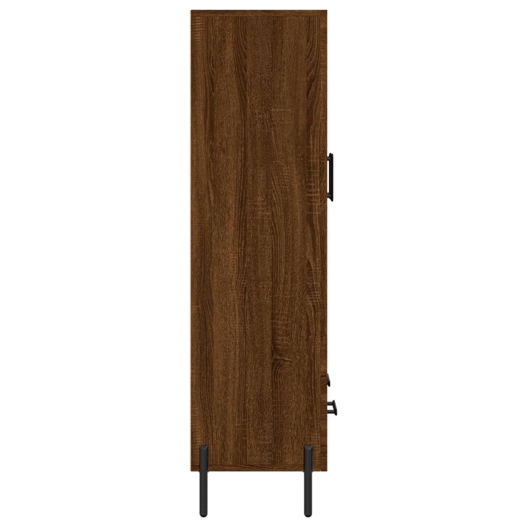 Hoge Kast 69,5X31X115 Cm Bewerkt Hout Bruineikenkleurig