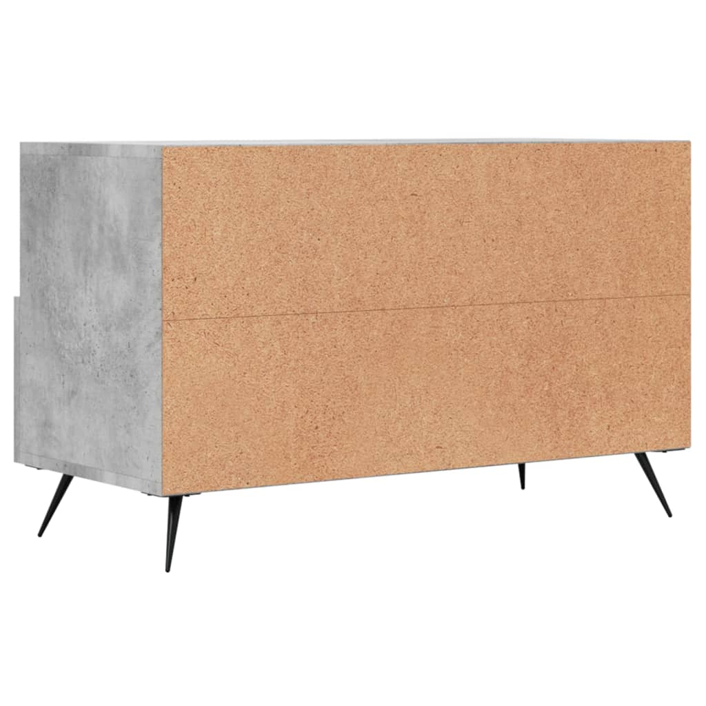 Tv-Meubel 80X36X50 Cm Bewerkt Hout Betongrijs