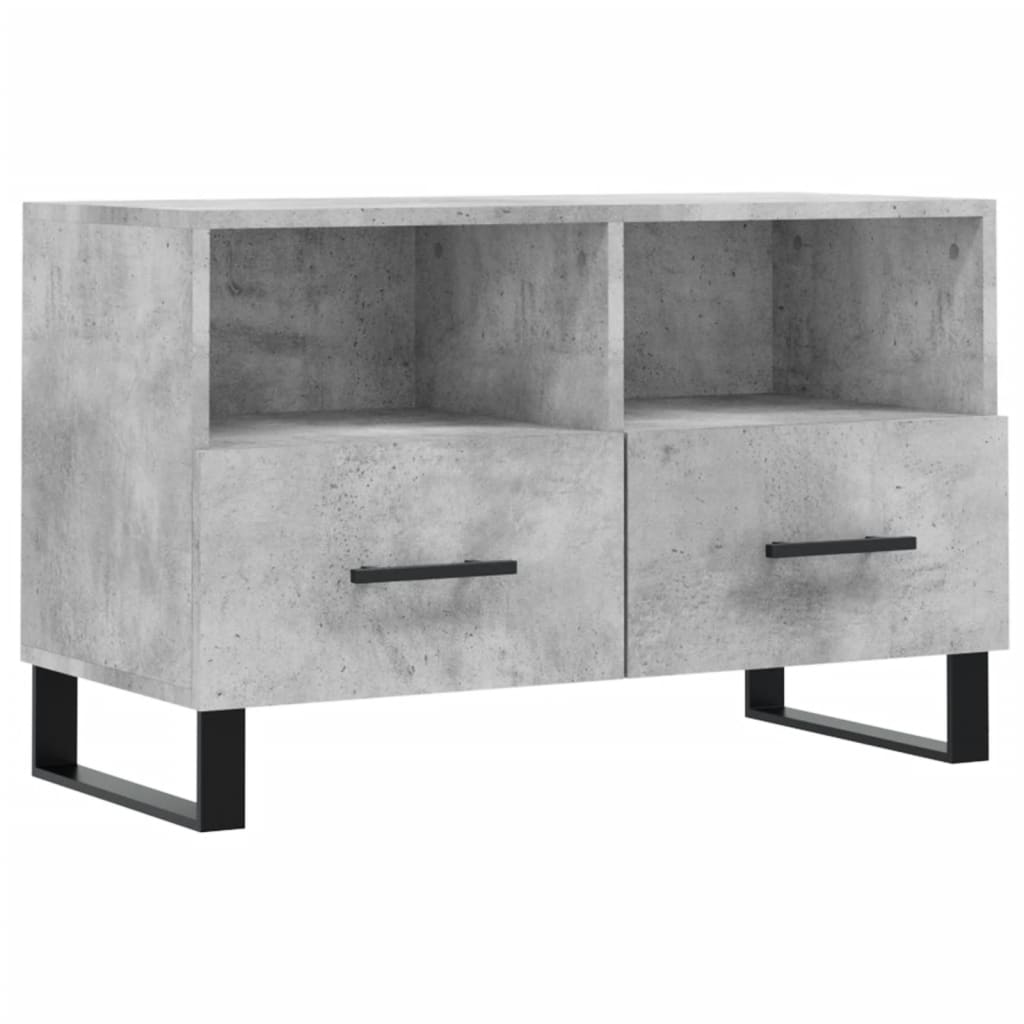 Tv-Meubel 80X36X50 Cm Bewerkt Hout Betongrijs 1