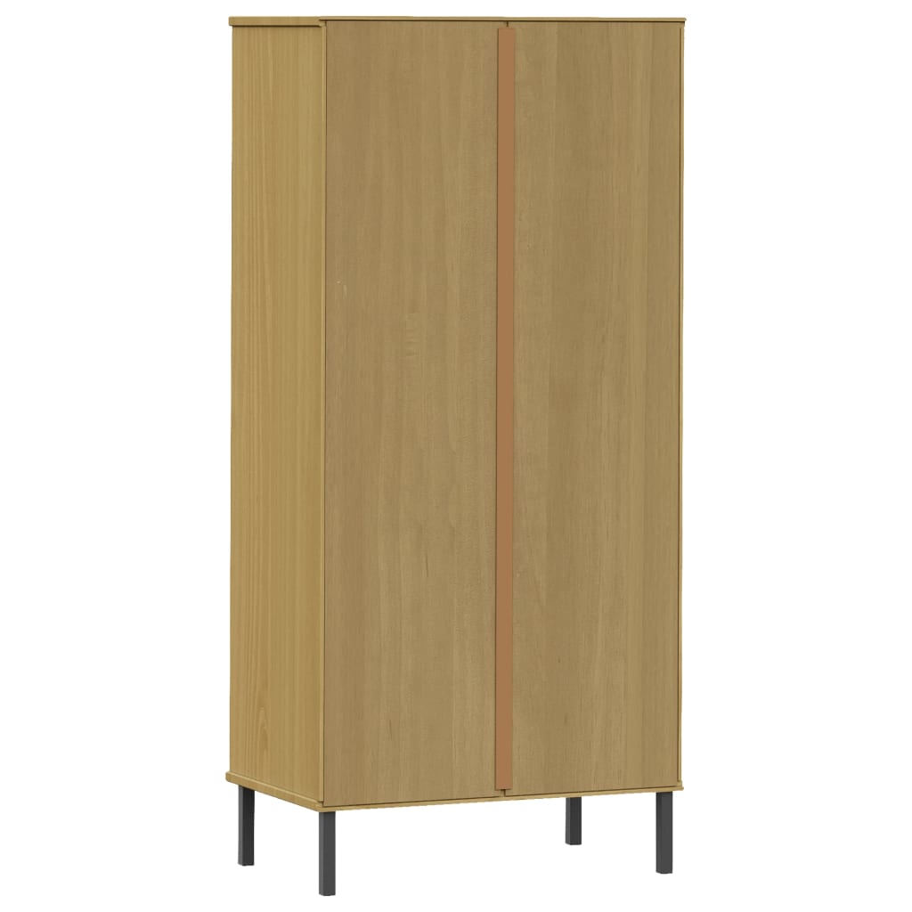 Boekenkast Met 2 Lades Oslo 60X35X128,5 Cm Massief Hout Bruin