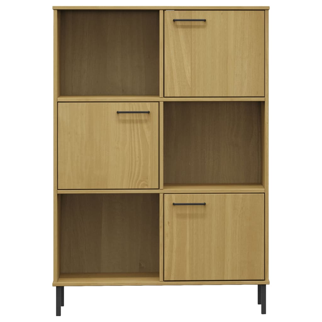 Boekenkast Met Metalen Poten Oslo 90X35X128,5 Cm Hout Bruin