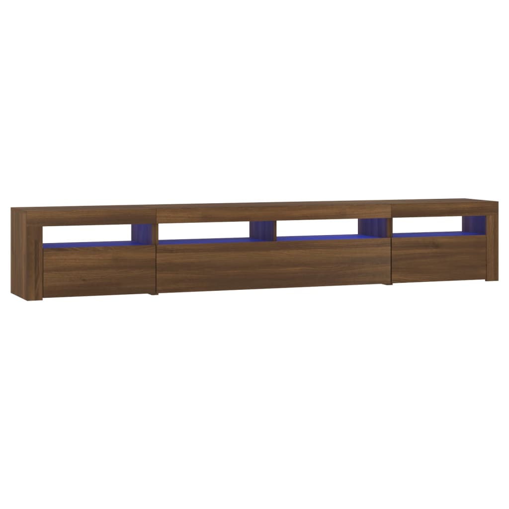 Tv-Meubel Met Led-Verlichting 240X35X40 Cm Bruineikenkleurig