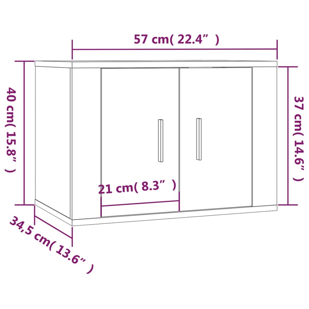 Tv-Wandmeubel 57X34,5X40 Cm Bruineikenkleurig