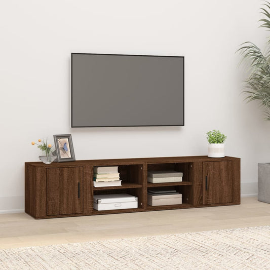 Tv-Meubels 2 St 80X31,5X36 Cm Bewerkt Hout Bruineikenkleurig