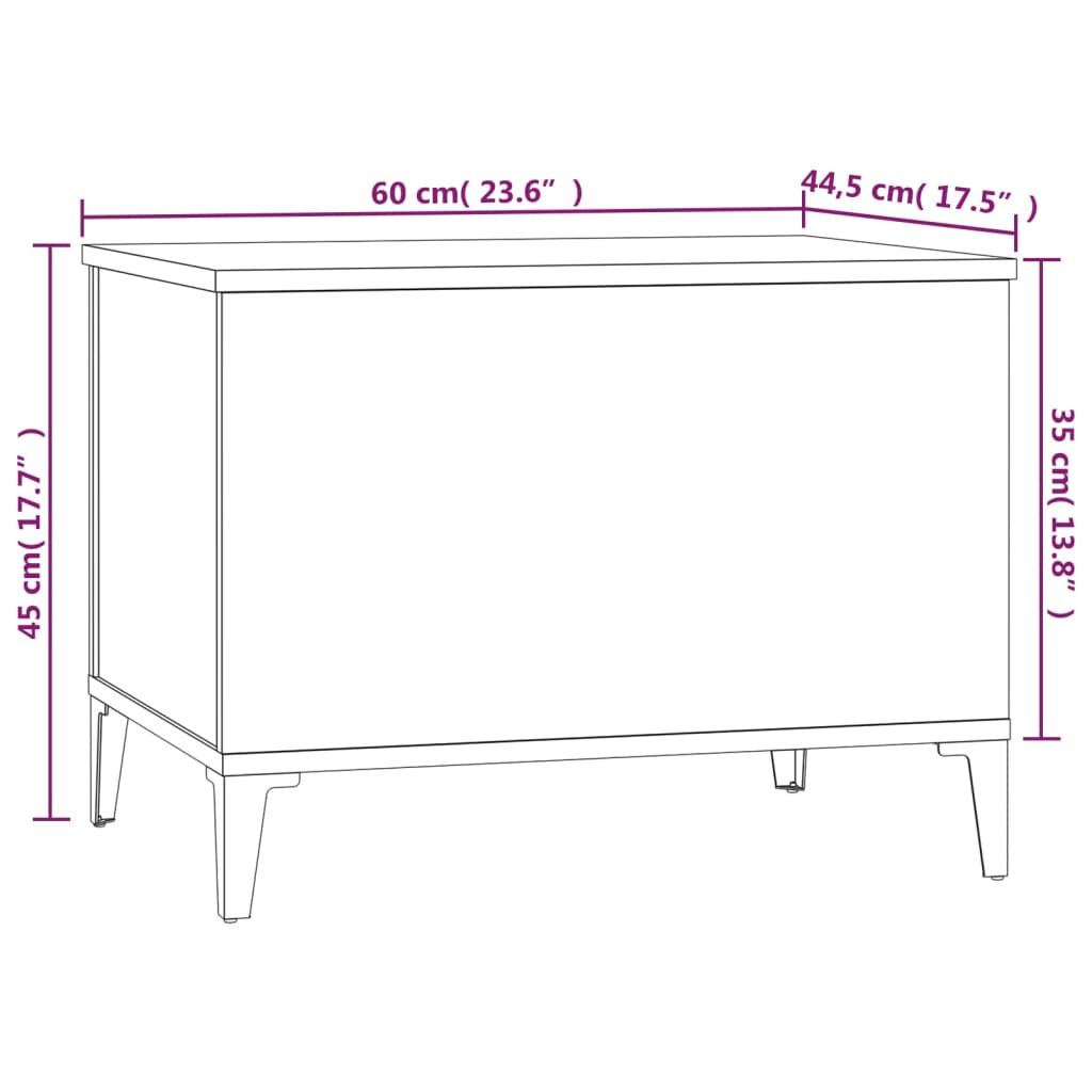 Salontafel 60X44,5X45 Cm Bewerkt Hout Bruineikenkleurig