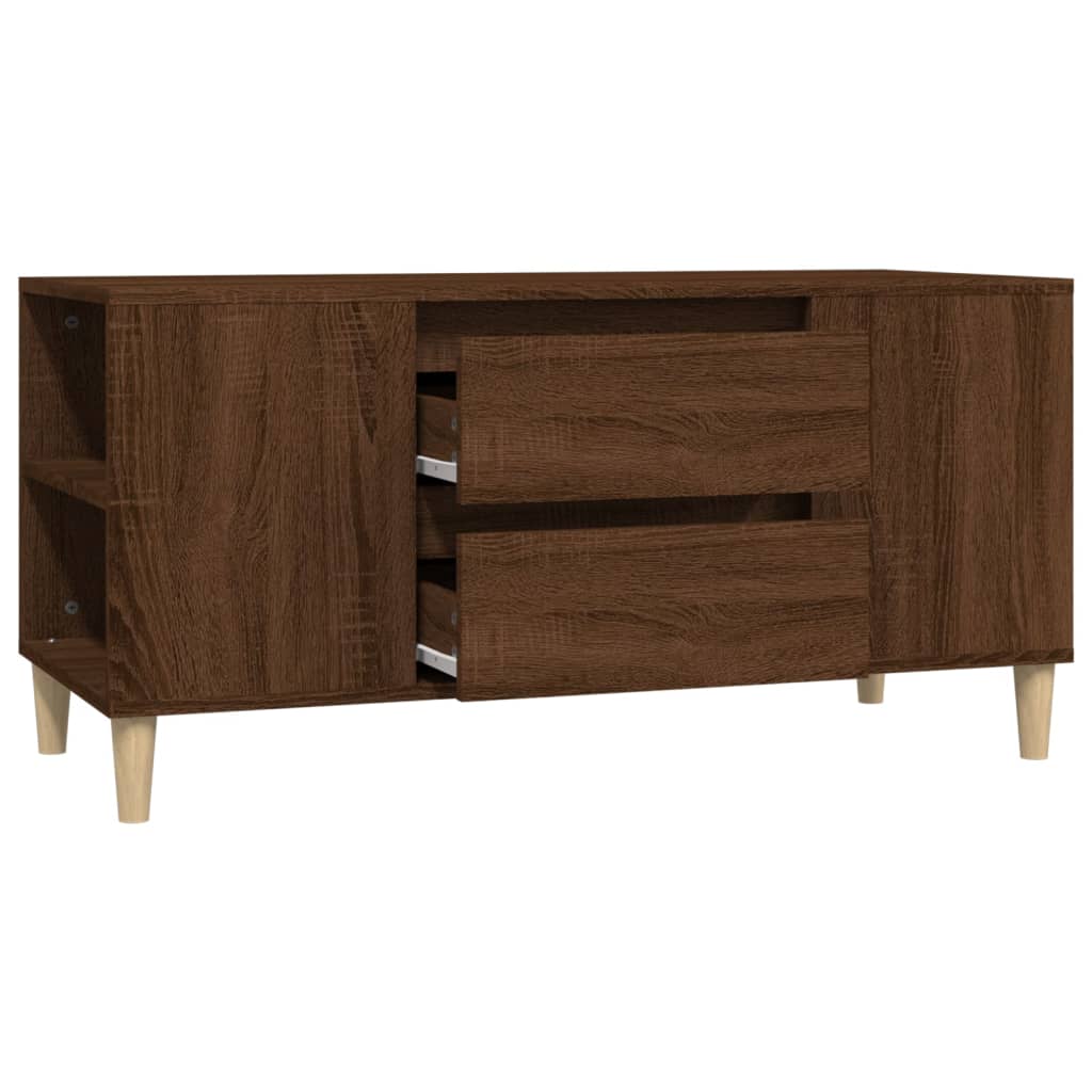 Tv-Meubel 102X44,5X50 Cm Bewerkt Hout Bruineikenkleurig