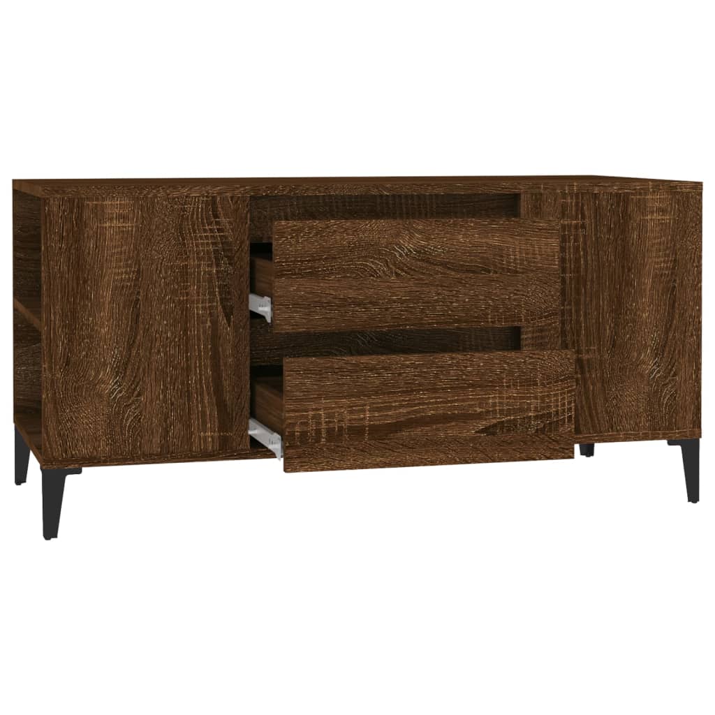 Tv-Meubel 102X44,5X50 Cm Bewerkt Hout Bruineikenkleurig