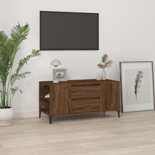 Tv-Meubel 102X44,5X50 Cm Bewerkt Hout Bruineikenkleurig