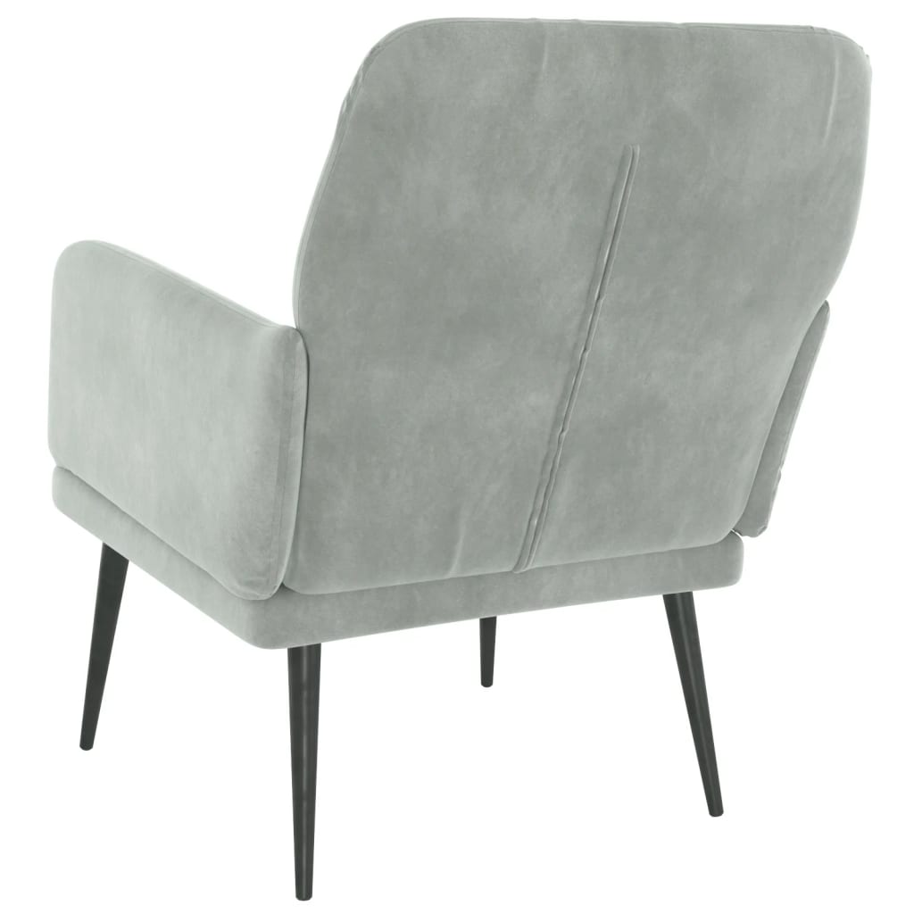 Fauteuil 62x79x79 cm fluweel lichtgrijs