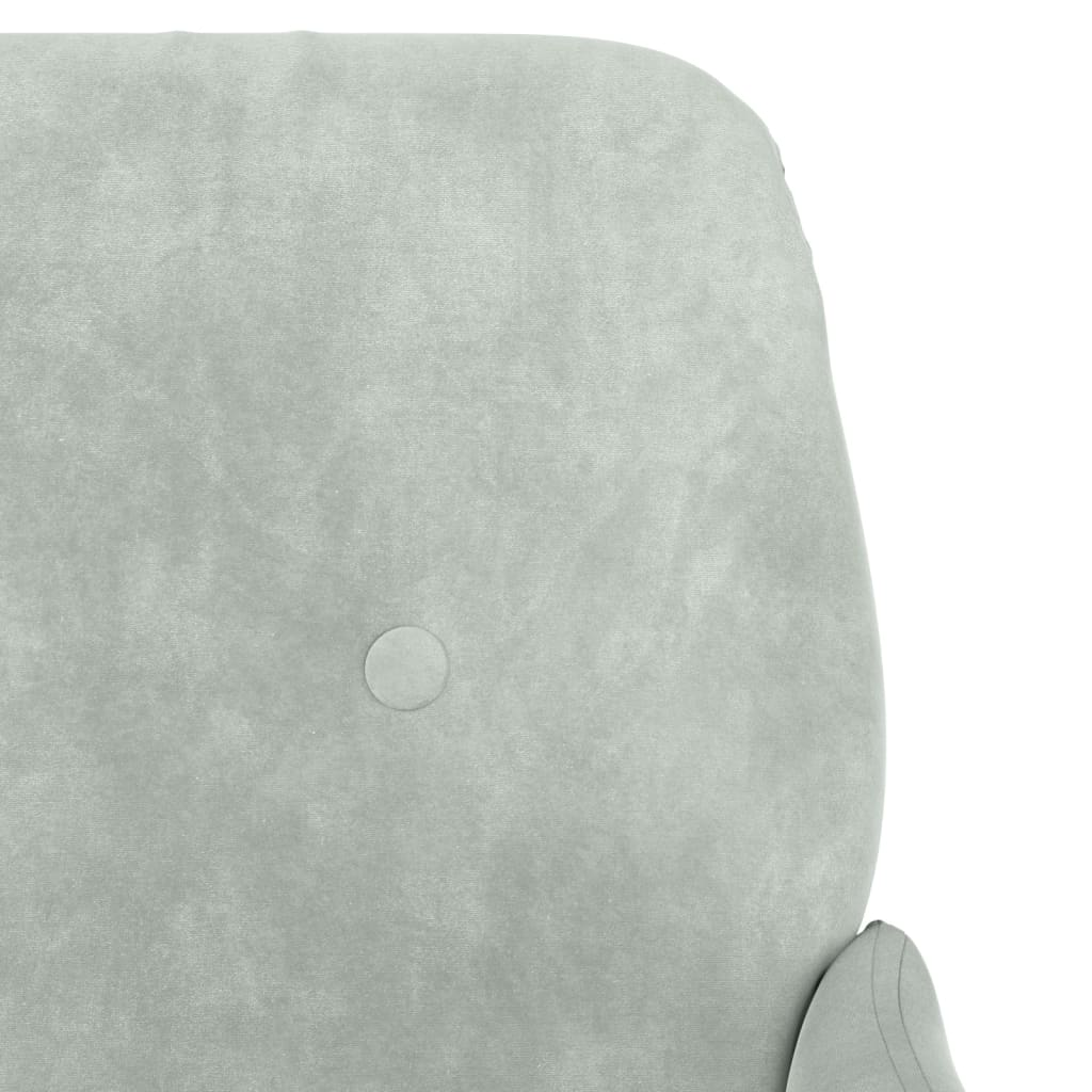 Fauteuil 62x79x79 cm fluweel lichtgrijs