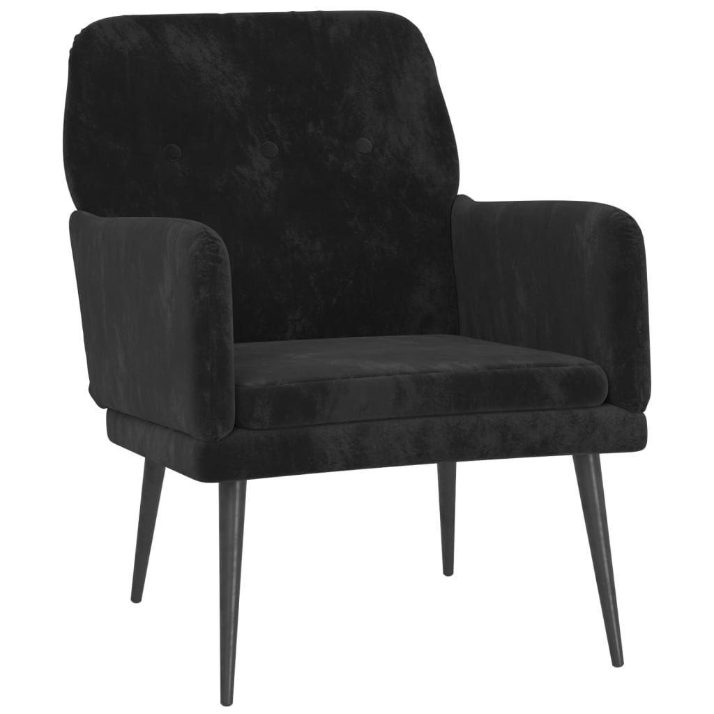 Fauteuil 62x79x79 cm fluweel zwart