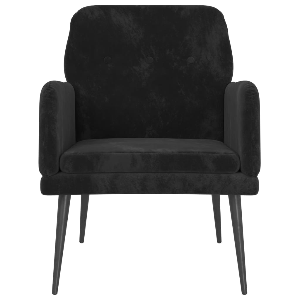 Fauteuil 62x79x79 cm fluweel zwart