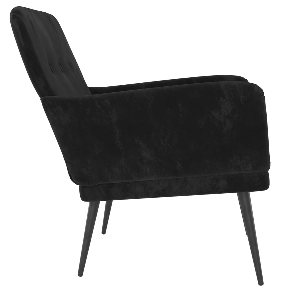 Fauteuil 62x79x79 cm fluweel zwart