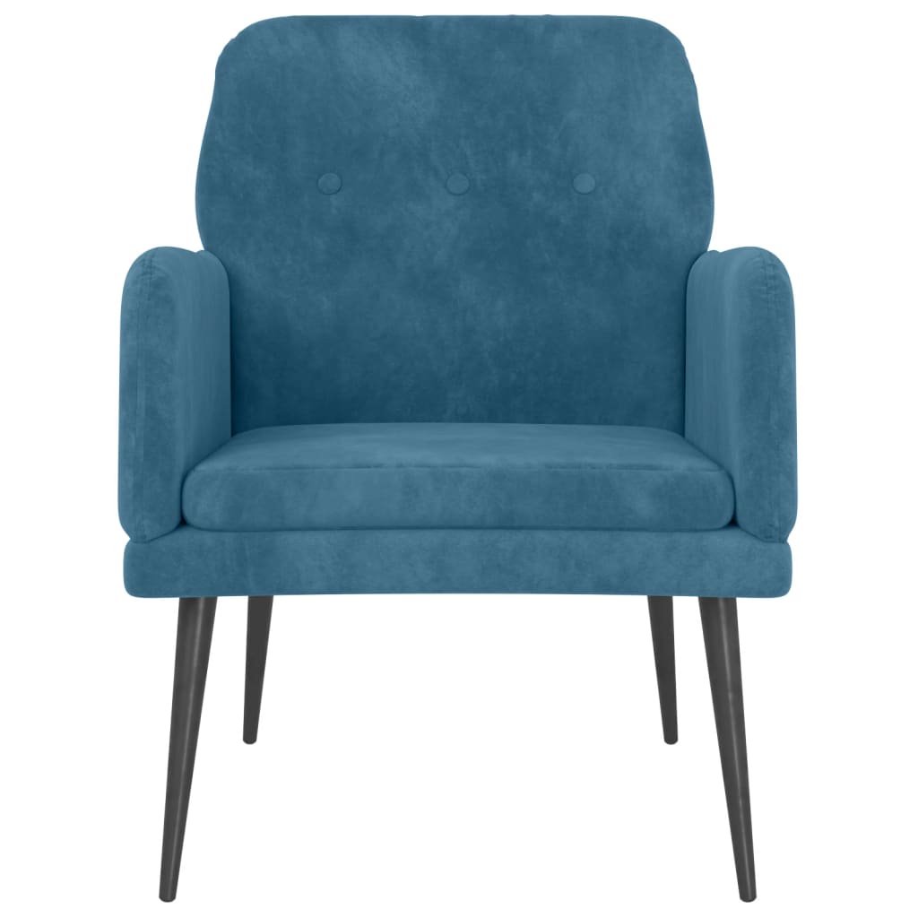 Fauteuil 62x79x79 cm fluweel blauw