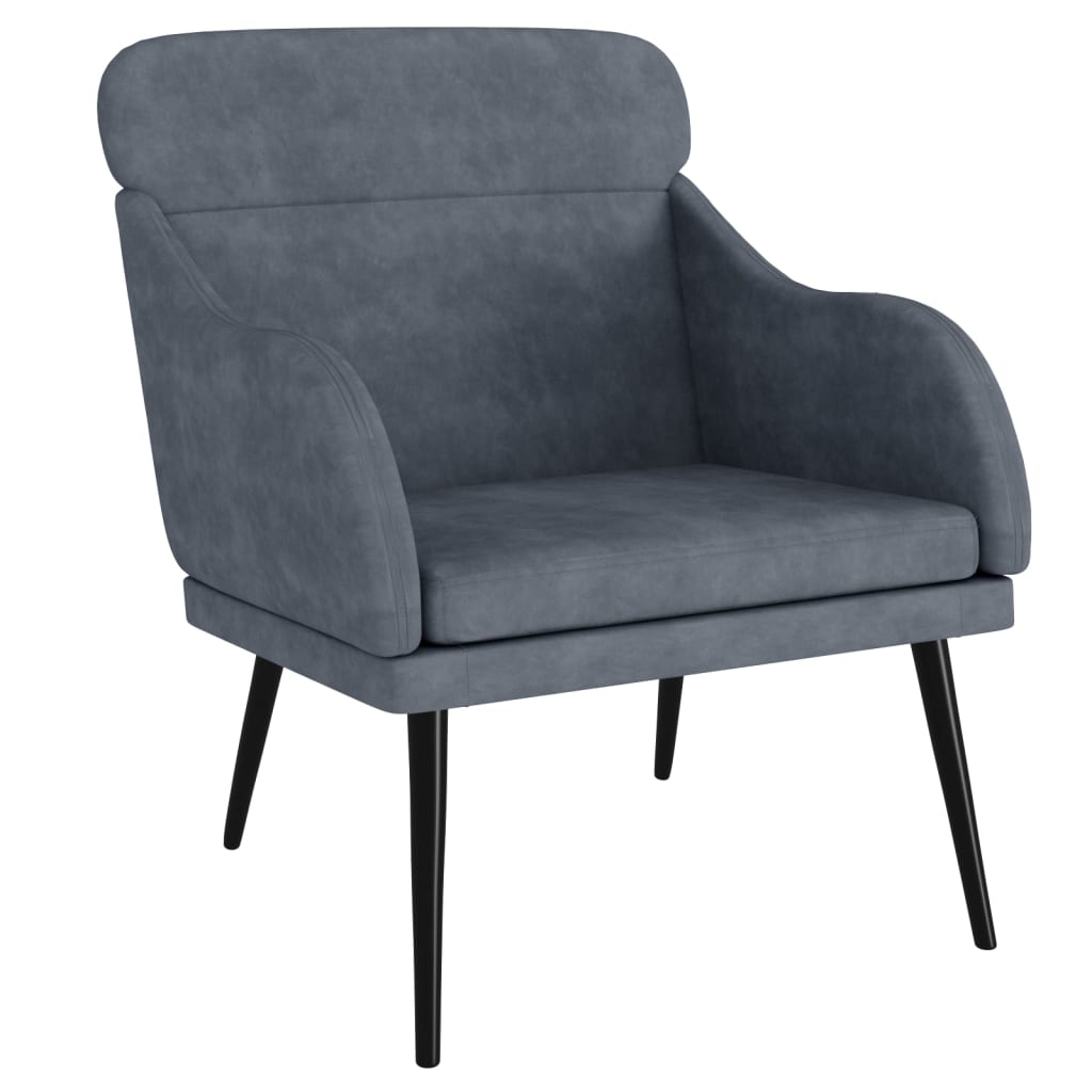 Fauteuil 63x76x80 cm fluweel donkergrijs