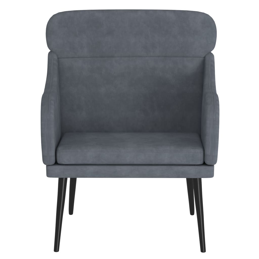 Fauteuil 63x76x80 cm fluweel donkergrijs