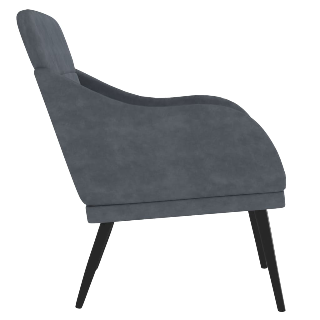 Fauteuil 63x76x80 cm fluweel donkergrijs