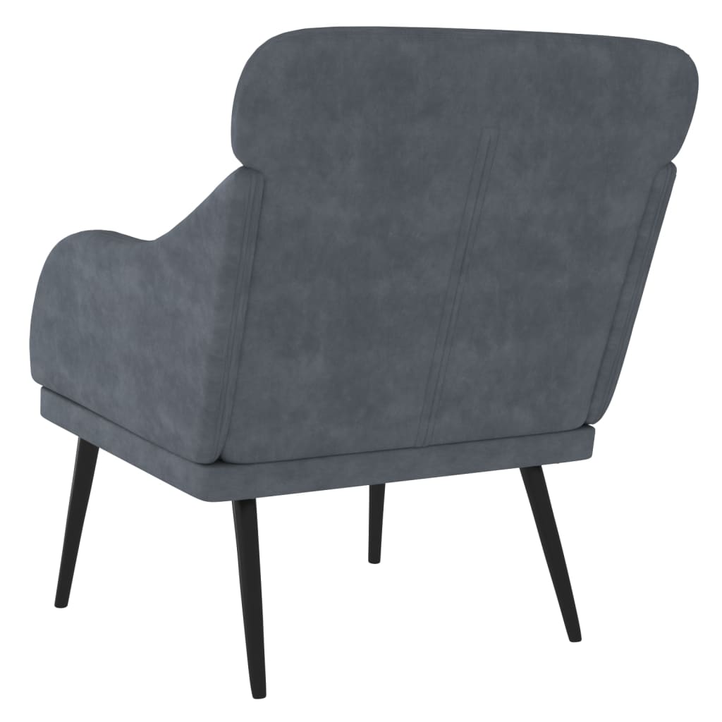 Fauteuil 63x76x80 cm fluweel donkergrijs